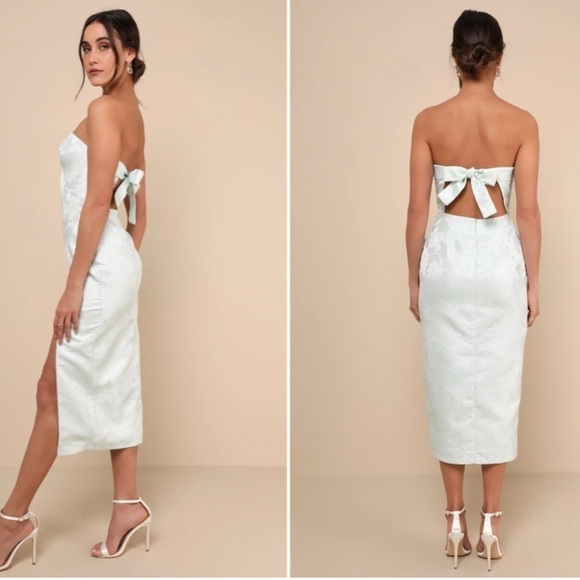 LULU's Prom Wedding Cocktail Sexy Classy Chic Floral Midi Dress NWOT - Picture 3 of 3